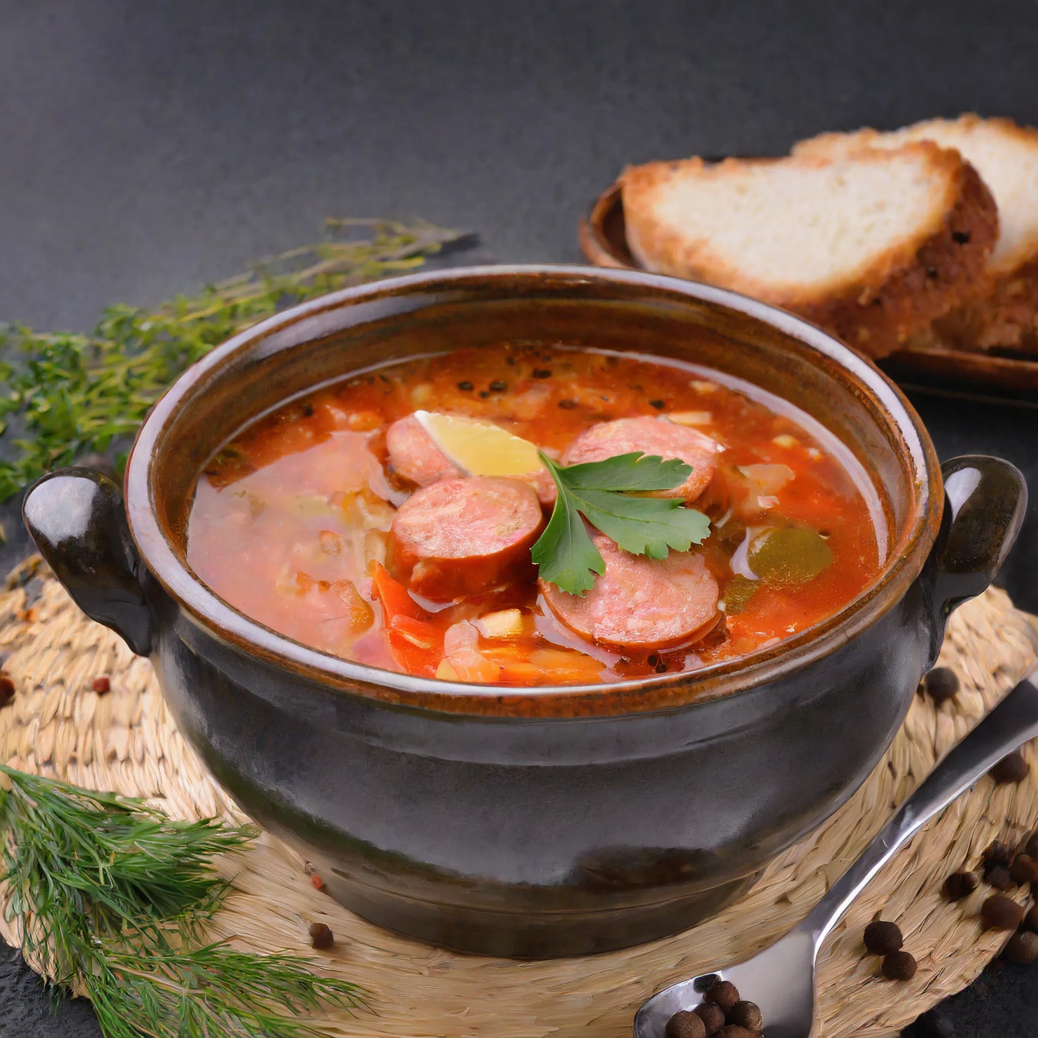 Soljanka mit frischer Wurst