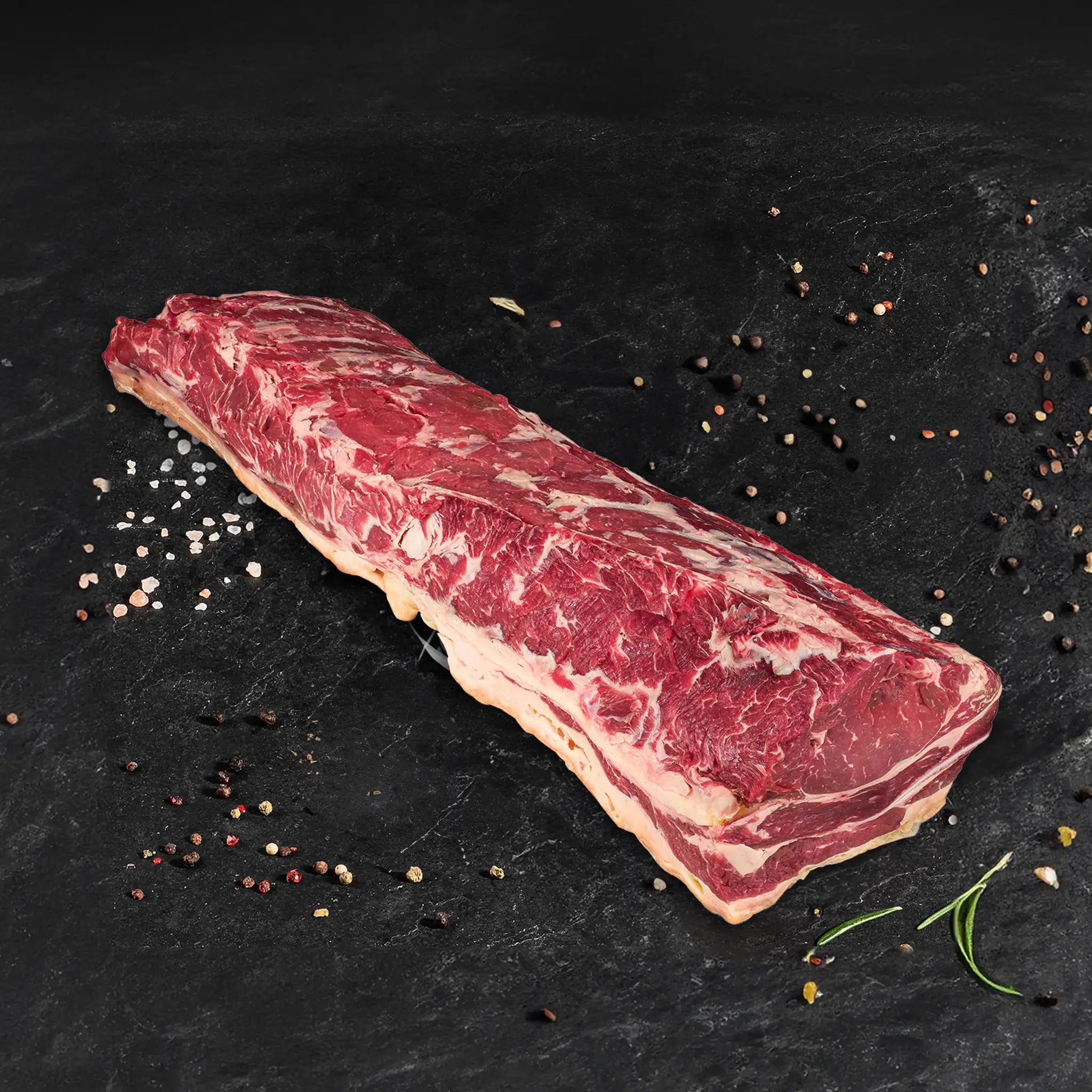 Ganzer Dry-aged Rinderrücken - ohne Filet, ohne Knochen
