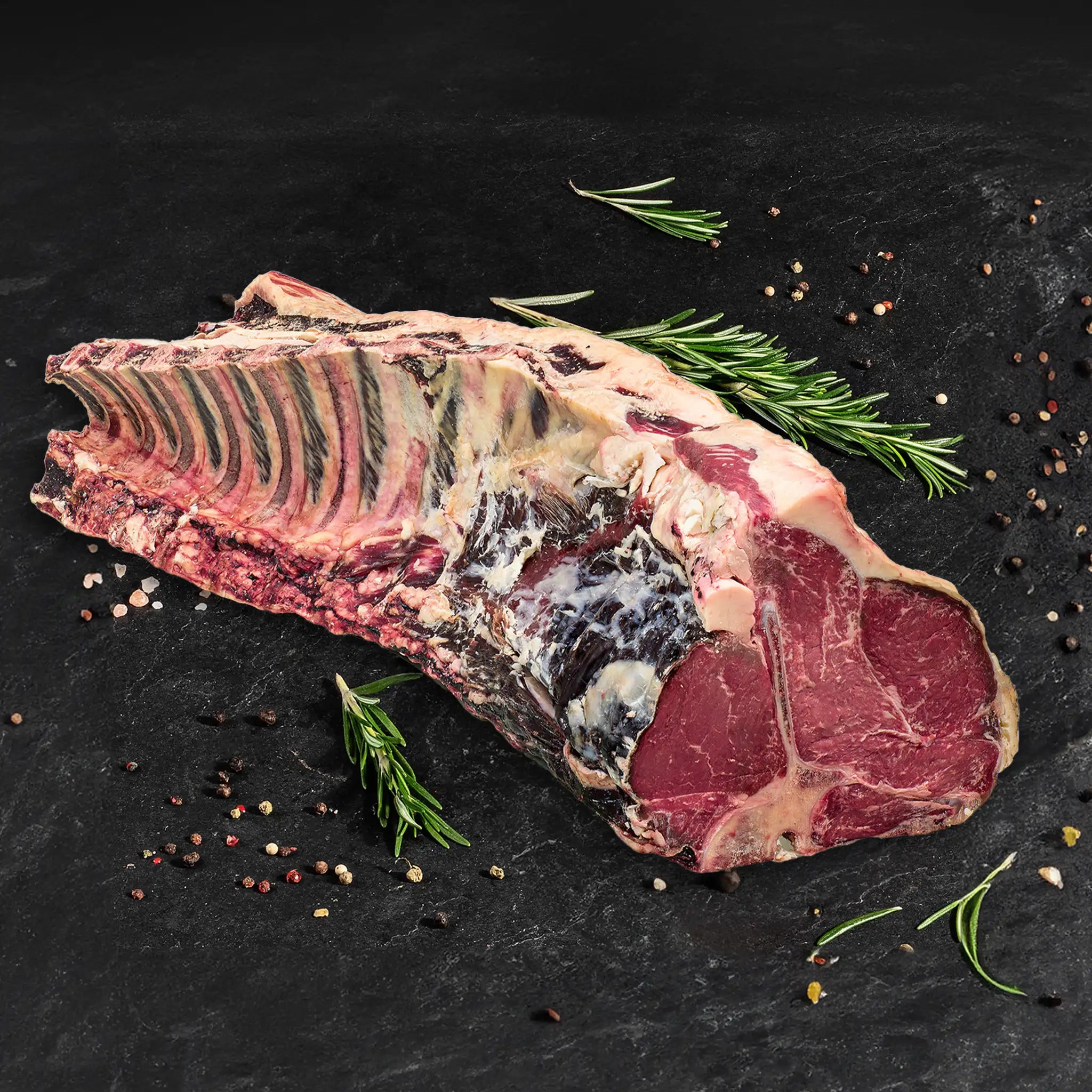 Whole dry-aged beef loin - incl. fillet & bone