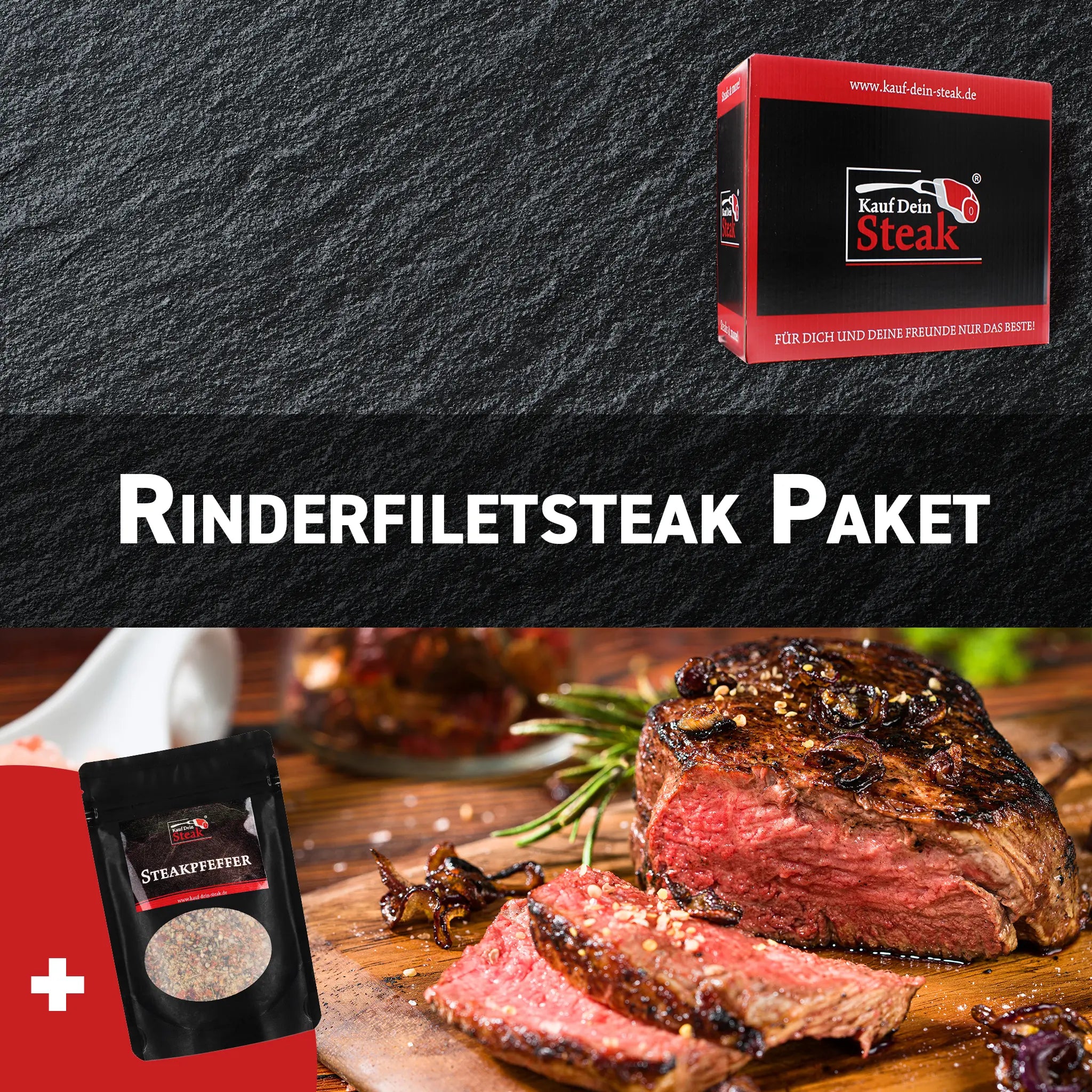 6 x beef fillet steak + steak pepper