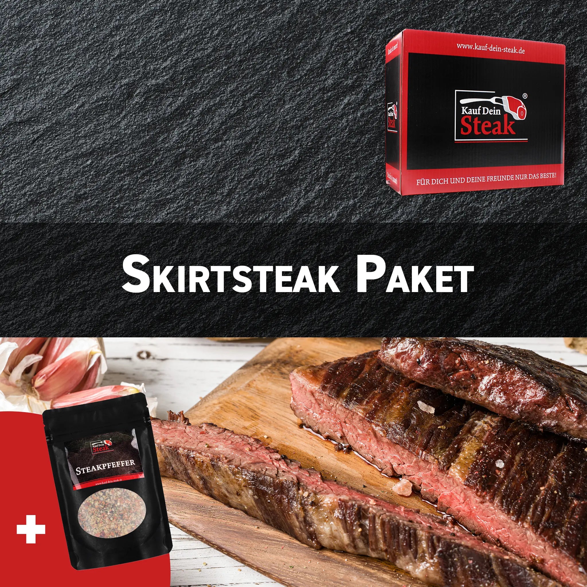 6 x skirt steak + steak pepper