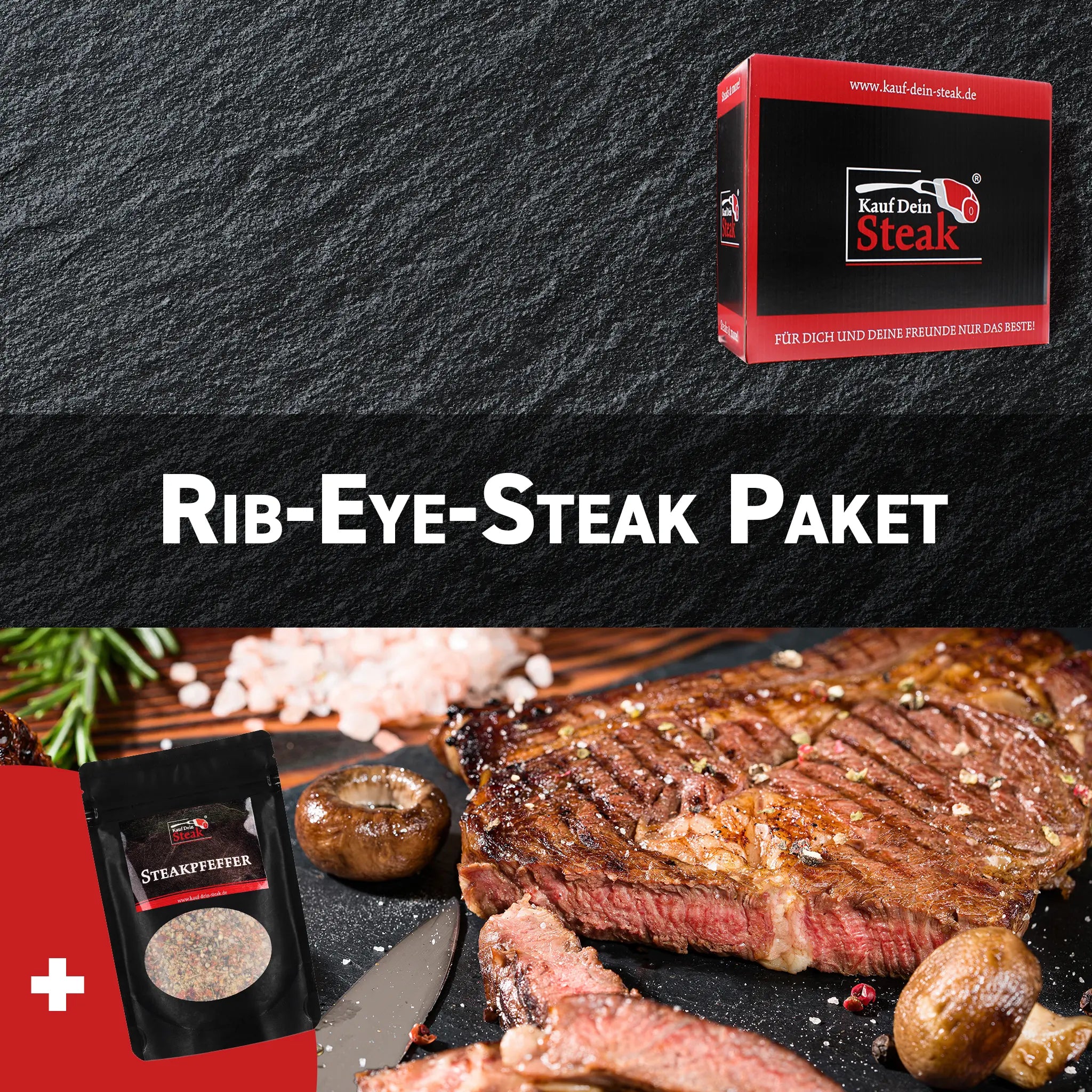 6 x Rib-Eye + Steakpfeffer