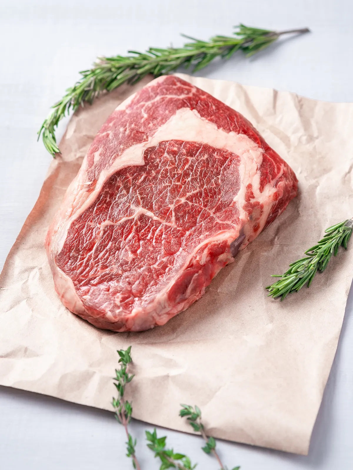 Bild von einem schön marmorierten Stück Fleisch.